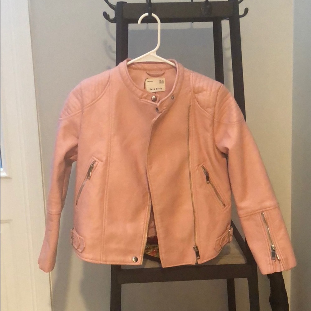 Zara size 10 girl leather coat